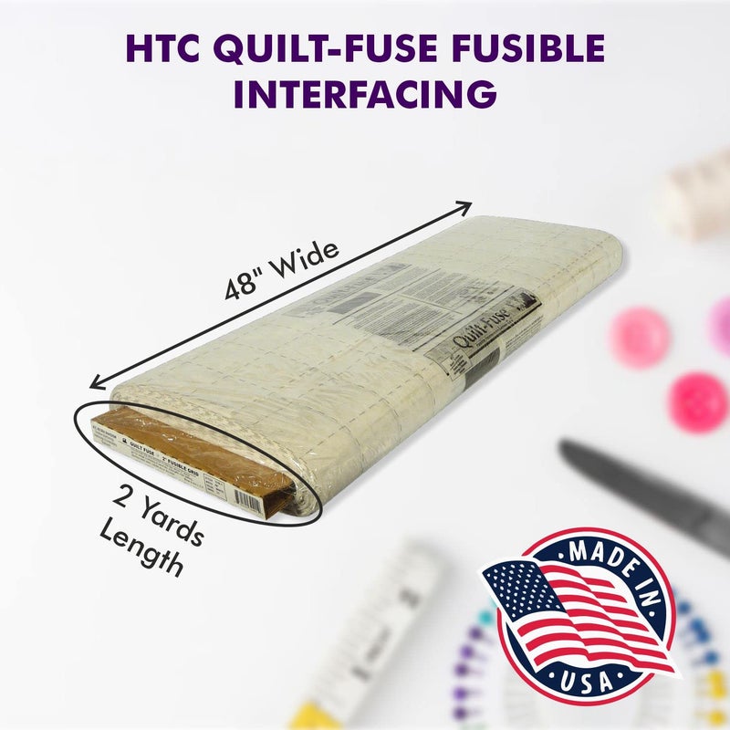 Superpunch Quilt-Fuse HTC3240-1 Interfacing/Interlining, White Fusible Interfacing Lightweightâ€“ 48â€ Wide Nonwoven 2â€ Layout Grid, Iron On Polyester/Rayon Interfacing for DIY Crafts Supplies- USA Made - Image 2
